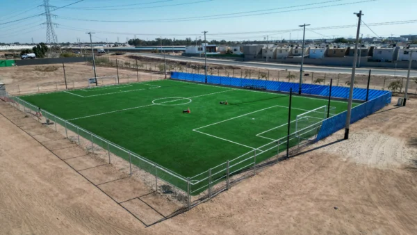 Cancha de fútbol de Tu Parque TSM vista desde el aire